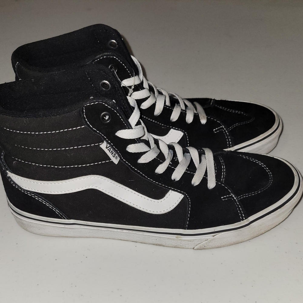 Vans Black and White Sk8-Hi Sneakers